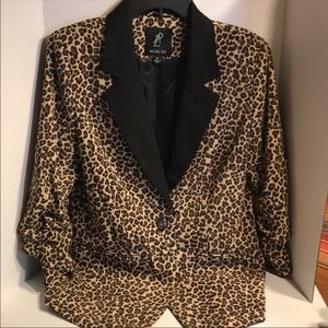 Rachel Zoe Leopard Print Blazer Sz Med